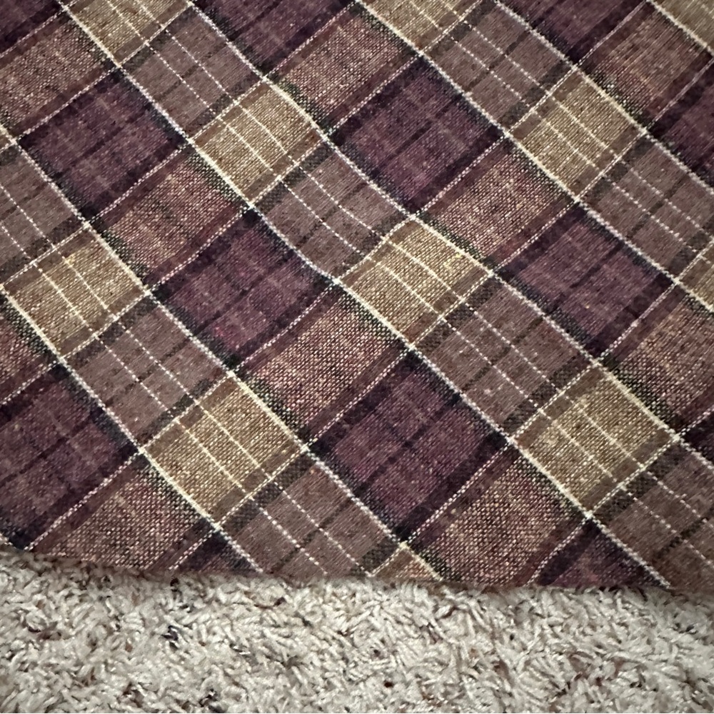 Vintage 60s/70s Purple Tan Plaid Tweed A-Line Midi Skirt Women's Size S/M Retro - Picture 6 of 16